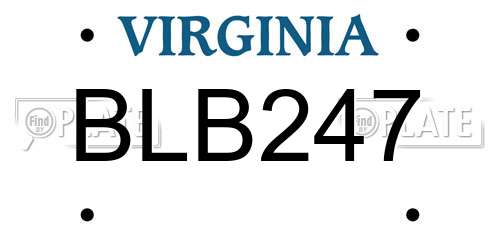 BLB247 Virginia License Plate