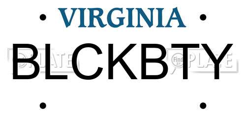 BLCKBTY Virginia License Plate