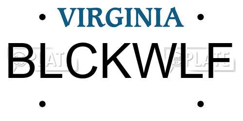 BLCKWLF Virginia License Plate