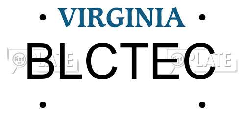 BLCTEC Virginia License Plate