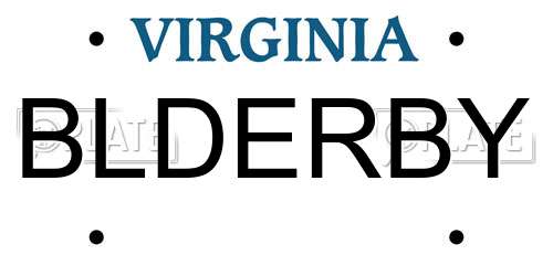 BLDERBY Virginia License Plate