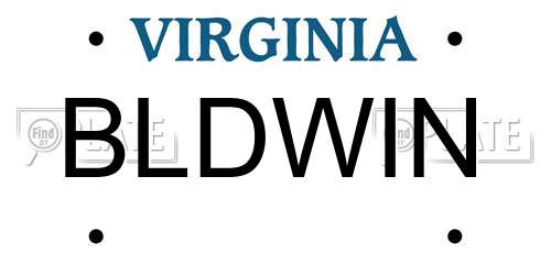 BLDWIN Virginia License Plate