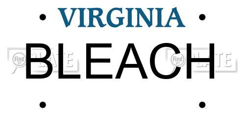 BLEACH Virginia License Plate