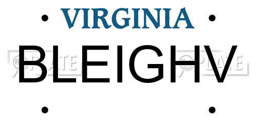 BLEIGHV Virginia License Plate