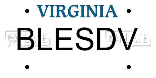 BLESDV Virginia License Plate