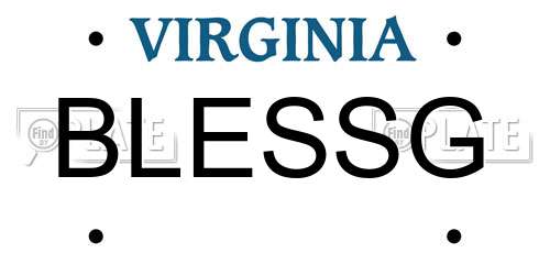 BLESSG Virginia License Plate