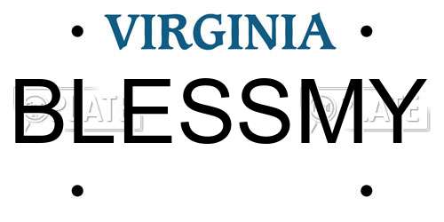BLESSMY Virginia License Plate