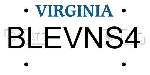 BLEVNS4 Virginia License Plate