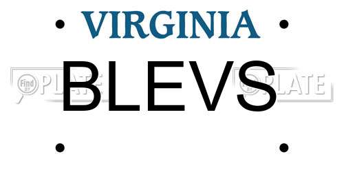 BLEVS Virginia License Plate