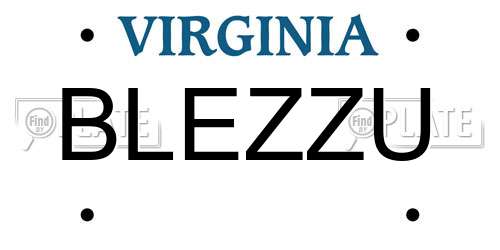BLEZZU Virginia License Plate