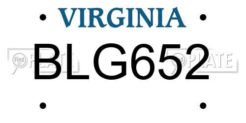 BLG652 Virginia License Plate