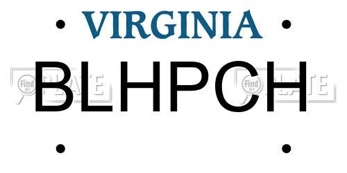 BLHPCH Virginia License Plate
