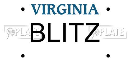 BLITZ Virginia License Plate