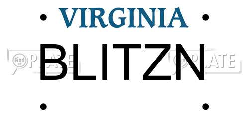 BLITZN Virginia License Plate