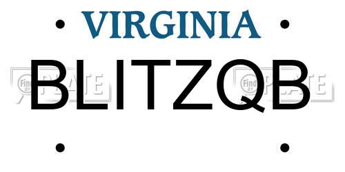 BLITZQB Virginia License Plate
