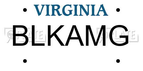 BLKAMG Virginia License Plate