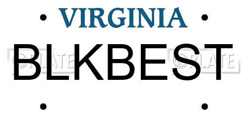BLKBEST Virginia License Plate