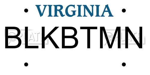 BLKBTMN Virginia License Plate