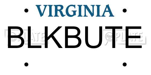 BLKBUTE Virginia License Plate