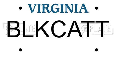 BLKCATT Virginia License Plate