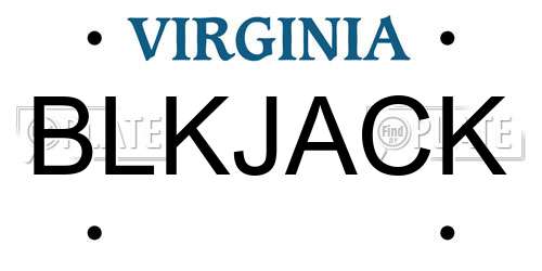 BLKJACK Virginia License Plate