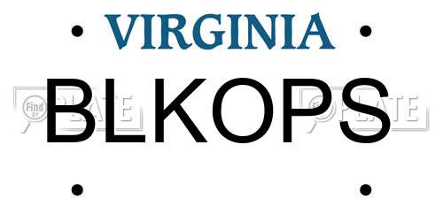 BLKOPS Virginia License Plate
