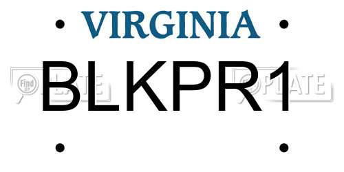 BLKPR1 Virginia License Plate