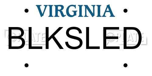 BLKSLED Virginia License Plate