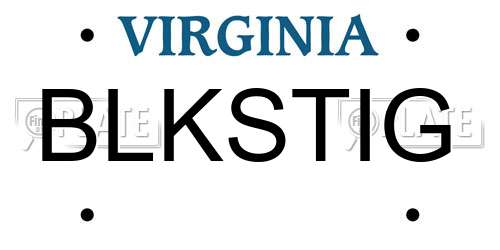BLKSTIG Virginia License Plate
