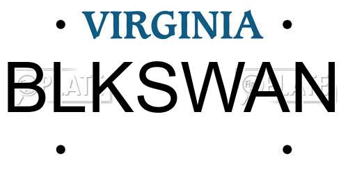 BLKSWAN Virginia License Plate