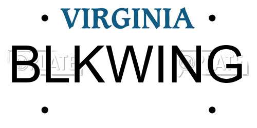 BLKWING Virginia License Plate