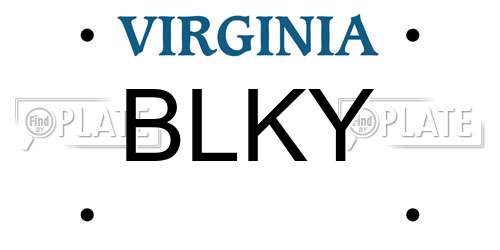 BLKY Virginia License Plate