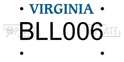 BLL006 Virginia License Plate