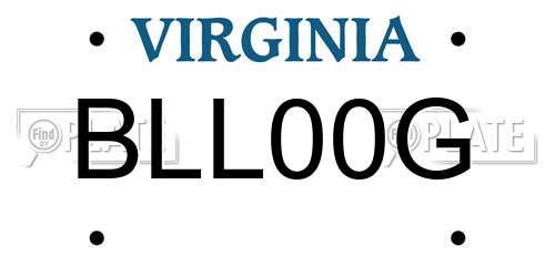 BLL00G Virginia License Plate