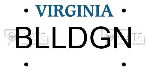 BLLDGN Virginia License Plate