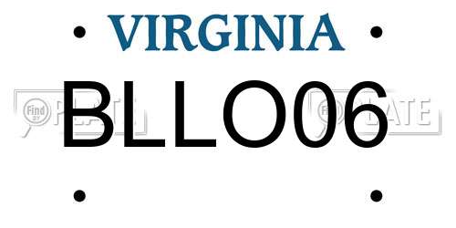 BLLO06 Virginia License Plate