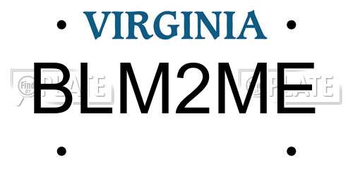BLM2ME Virginia License Plate