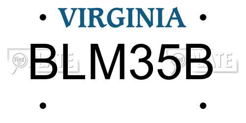 BLM35B Virginia License Plate