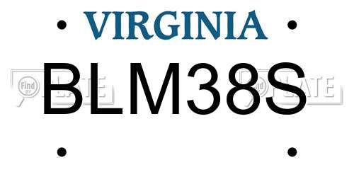 BLM38S Virginia License Plate