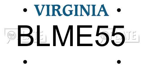 BLME55 Virginia License Plate