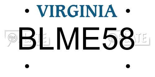 BLME58 Virginia License Plate