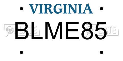 BLME85 Virginia License Plate