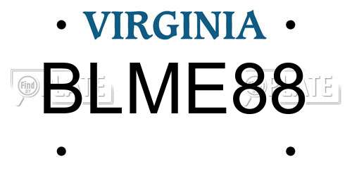 BLME88 Virginia License Plate