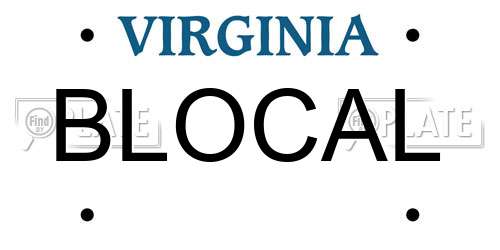 BLOCAL Virginia License Plate