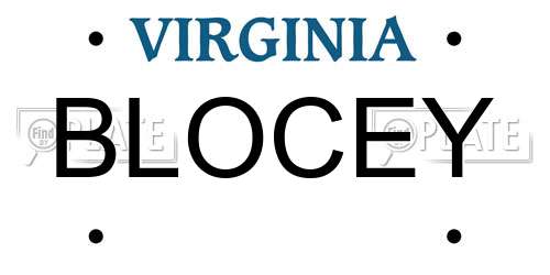 BLOCEY Virginia License Plate