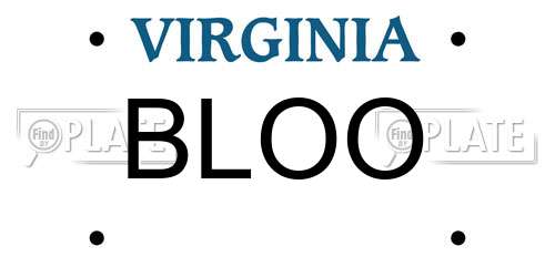 BLOO Virginia License Plate