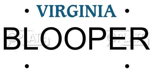 BLOOPER Virginia License Plate