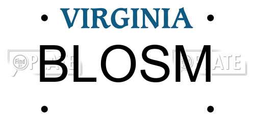 BLOSM Virginia License Plate