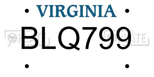 BLQ799 Virginia License Plate