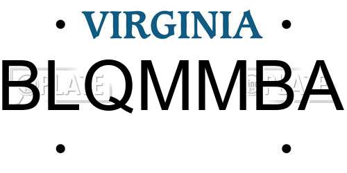 BLQMMBA Virginia License Plate